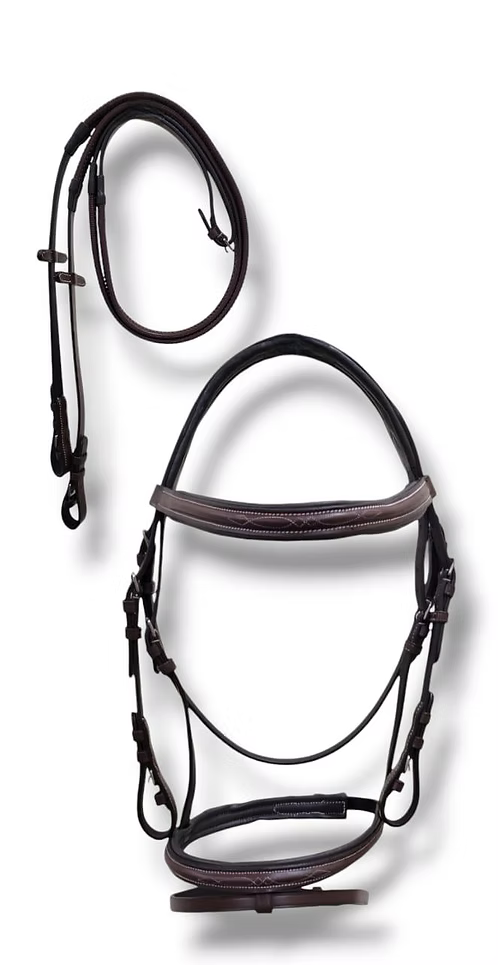 Leather Bridle Fancy Stitching With Leather rubber Reins