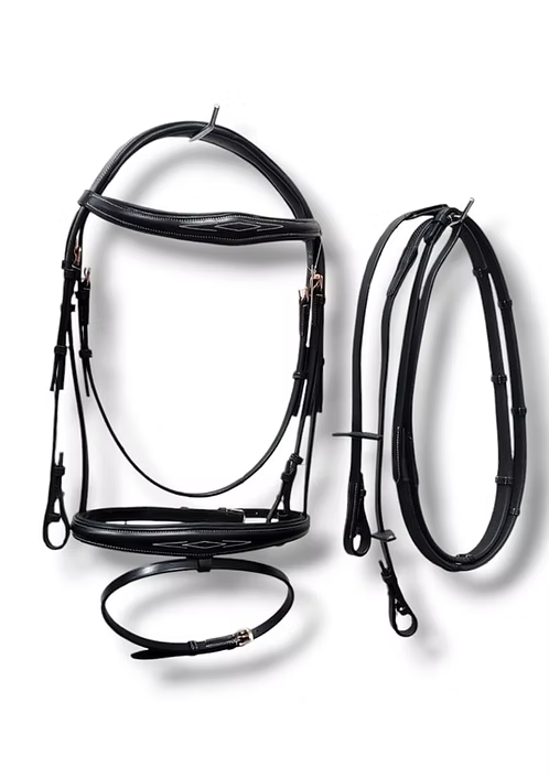English Bridle With Rubber Reins