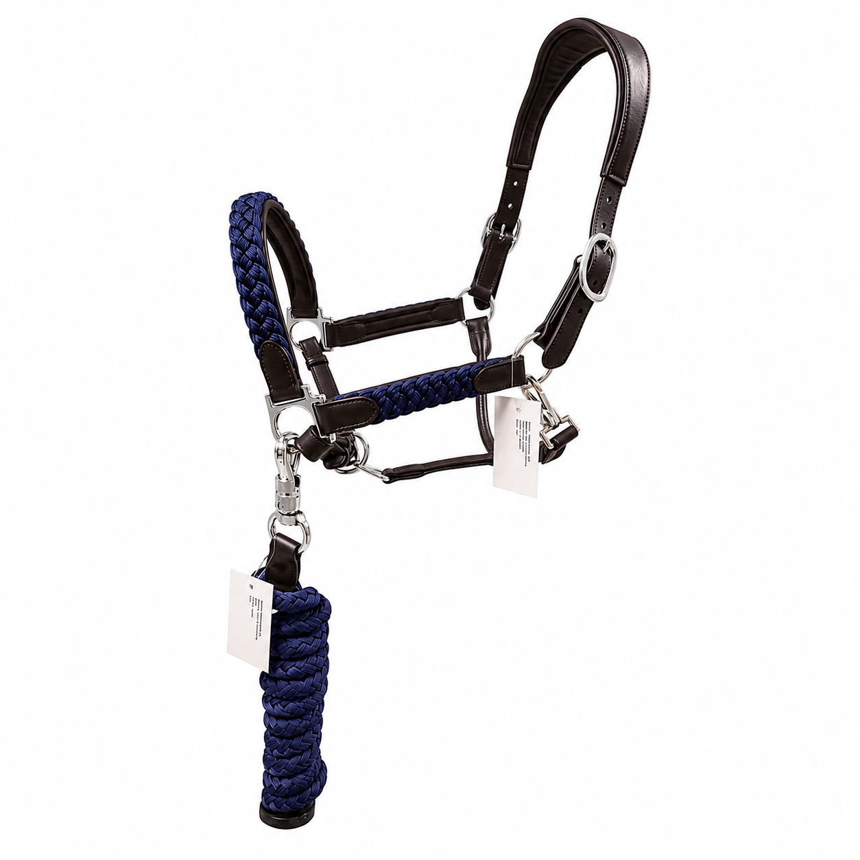 Braided Leather Halter with Lead Rope