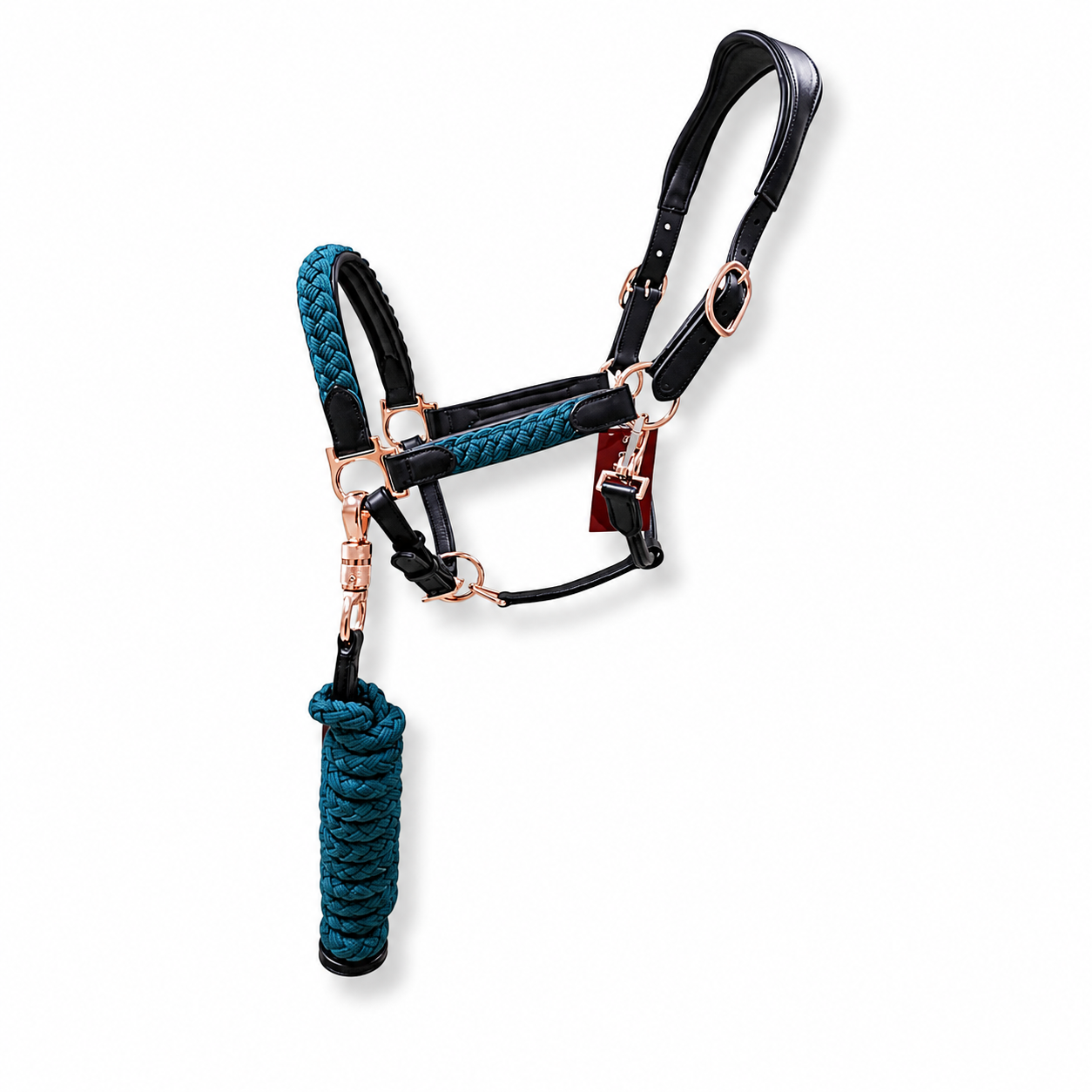 Braided Leather Halter with Lead Rope