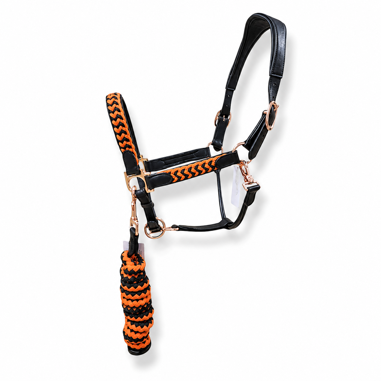 Braided Leather Halter with Lead Rope