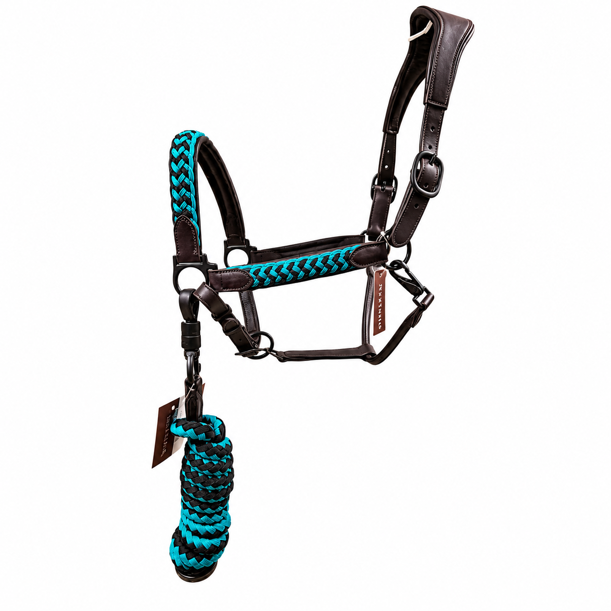 Braided Leather Halter with Lead Rope